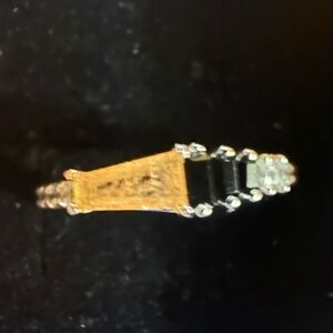 Sophisticated Peach and Black sterling silver Women's Ring